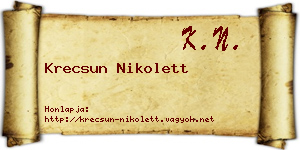 Krecsun Nikolett névjegykártya